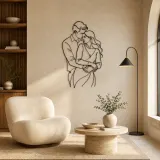 Back Hug Lovers Metal Wall Art | Romantic Couple Decor - lifestyle view 5