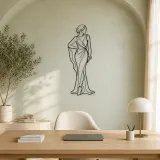 Draped Sleeve Pose Metal Wall Art | Fashion Figure Wall Decor - lifestyle view 4
