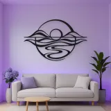 Five Line Horizon Metal Wall Art | Nature Silhouette Decor