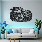 Rabbit Meadow Metal Wall Art | Wildlife Silhouette Decor