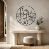City Walk Lovers Metal Wall Art | Romantic Couple Decor - lifestyle view 3