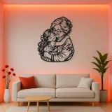 Grandmother Granddaughter Metal Wall Art | Family Silhouette Decor