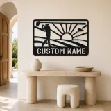 Personalized Golf Swing Metal Wall Art with Fairway - lifestyle view 3