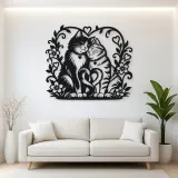 Two Cats in Love Metal Wall Art | Pet Lover Silhouette Decor