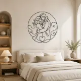 Winter Coat Lovers Metal Wall Art | Romantic Couple Decor - lifestyle view 2