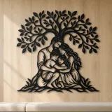 Family Tree Embrace Metal Wall Art | Family Silhouette Decor - lifestyle view 5
