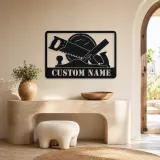 Personalized Woodworking Tools Metal Wall Art - lifestyle view 3