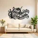 Dancing Treble Flow Metal Wall Art | Music Room Wall Decor
