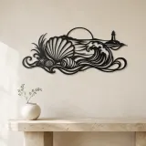 Shell and Tide Metal Wall Art | Coastal and Nautical Wall Decor - lifestyle view 3