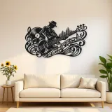 Bass Guitar Rhythm Metal Wall Art | Music Room Wall Decor