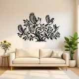 Birds Rising from Tree Metal Wall Art | Wildlife Silhouette Decor