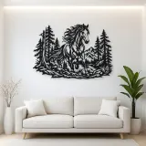 Horse in Forest Metal Wall Art | Equestrian Wall Decor