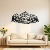 Layered Mountain Valley Metal Wall Art | Nature Silhouette Decor