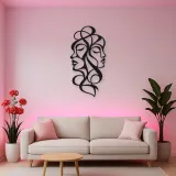 Abstract Face Fusion Metal Wall Art | Minimalist Woman Line Art