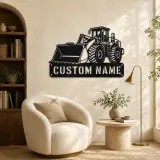 Personalized Heavy Wheel Loader Oversized Bucket Metal Wall Art - lifestyle view 5