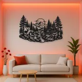 Deer in the Pines Metal Wall Art | Wildlife Silhouette Decor