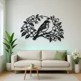 Bluebird Floral Arch Metal Wall Art | Wildlife Silhouette Decor