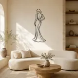 Décoration murale en métal "Runway Back Curve" | Décor mural figure de mode