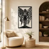 Personalized Number 01 Football Player American Flag Metal Wall Art - lifestyle view 5