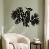 Woodpecker Pine Metal Wall Art | Wildlife Silhouette Decor - lifestyle view 2