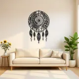 Dreamcatcher Moon Metal Wall Art | Spiritual Boho Metal Decor