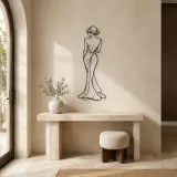 Elegant Back Outline Metal Wall Art | Feminine Figure Wall Decor - lifestyle view 3