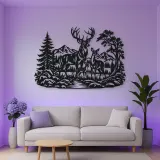 Deer Forest Profile Metal Wall Art | Wildlife Silhouette Decor