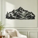 Minimal Everest Tribute Metal Wall Art | Nature Silhouette Decor - lifestyle view 2