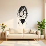 Self Embrace Torso Metal Wall Art | Minimalist Woman Line Art