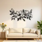 Magnolia Branch Metal Wall Art | Botanical Metal Wall Decor