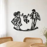 Parents Child Swing Metal Wall Art | Family Silhouette Decor - lifestyle view 4