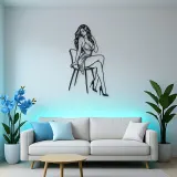 Sensual Chair Pose Metal Wall Art | Movement Silhouette Decor