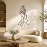Cartel de metal pose de vestido de pasarela | Decoración mural figura de moda