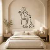Draped Chair Pose Metal Wall Art | Fashion Figure Wall Decor - lifestyle view 2