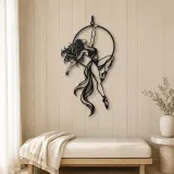Aerial Hoop Muse Metal Wall Art | Movement Silhouette Decor - lifestyle view 5