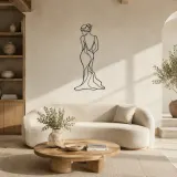 Décoration murale en métal Over Shoulder Silhouette | Décor mural féminin