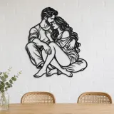 Seated Cuddle Metal Wall Art | Romantic Couple Decor - lifestyle view 4