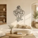 Cartel de metal "Pose Couture Sentada" | Decoración de figura de moda