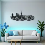 Tokyo Skyline Wave Metal Wall Art | Travel and City Wall Decor