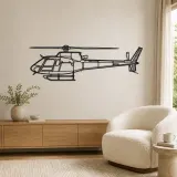 AS 350 B3 Helicopter Silhouette Metal Wall Art, Home Decor, Birthday Gift, Aircraft Silhouette - lifestyle view 5