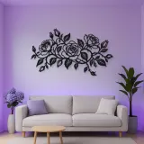 Rose Vine Embrace Metal Wall Art | Botanical Metal Wall Decor