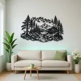 Whispering Pine Forest Metal Wall Art | Nature Silhouette Decor