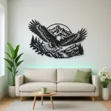 Eagle Mountain Flight Metal Wall Art | Wildlife Silhouette Decor
