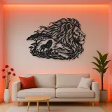 Lion Head Flow Metal Wall Art | Wildlife Silhouette Decor