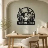 Personalized Flying Ducks Metal Wall Art for Hunting Lodge - lifestyle view 4