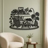 Cozy Sofa Line Metal Wall Art | Cozy Home Metal Decor - lifestyle view 2