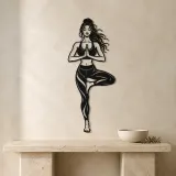 Tree Pose Balance Metal Wall Art | Movement Silhouette Decor - lifestyle view 3