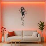 Standing Contrapposto Metal Wall Art | Minimalist Woman Line Art