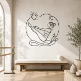 Décoration murale en métal "Pose de bateau" | Décor mural yoga et méditation