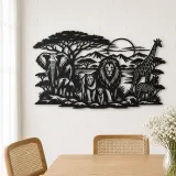 Safari Animal Horizon Metal Wall Art | Wildlife Silhouette Decor - lifestyle view 4